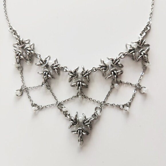 Vintage antique fairy princess chandelier necklace with a small silver chain - Picture 8 of 11